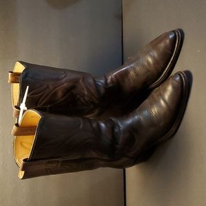 Wrangler Mens Cats Paw Soles Brown Leather Cowboy Boots 6611 20078Size 7Dp